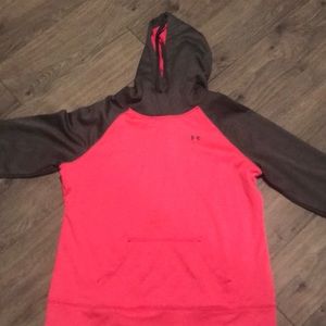 Under armor pink and gray hoodie